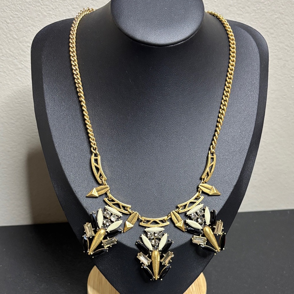 J. Crew Gold and Black Statement Necklace